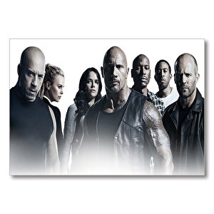 Dwayne Johnson Jason Statham Michelle Rodriguez Mdf Ahşap Tablo 25x35 cm