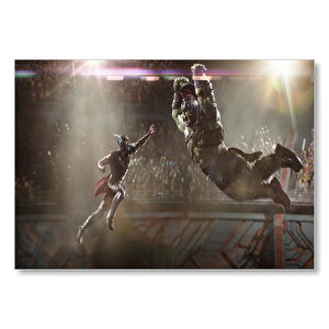 Thor Ragnarok Hulk Vs Thor Mdf Ahşap Tablo 35x50 cm