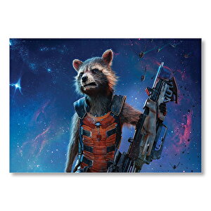 Rocket Racoon Galaksiler Fatihi Mdf Ahşap Tablo 50x70 cm