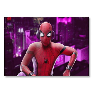 Spiderman Kulaklıkllı Görseli Mdf Ahşap Tablo 35x50 cm
