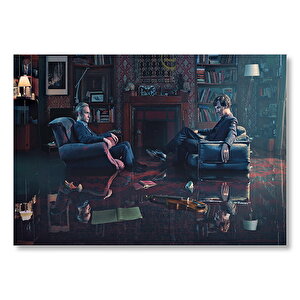 Sherlock Ve Dr.watson Baker Street Görseli Mdf Ahşap Tablo 25x35 cm