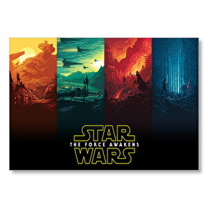 Star Wars Rey Finn Kylo Ren Han Solo Luke Skywalker Mdf Ahşap Tablo 35x50 cm