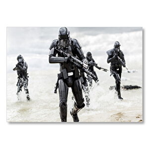 Star Wars Rogue One Stormtroopers Siyah Mdf Ahşap Tablo 25x35 cm