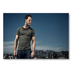 Chris Pratt Kaslı Kollar Mdf Ahşap Tablo 50x70 cm