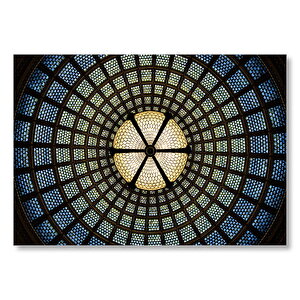 Chicago Kültür Merkezi Çatısı İç Görünüş Mdf Ahşap Tablo 50x70 cm