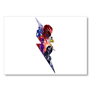 Power Rangers Minimal Artwork Mdf Ahşap Tablo