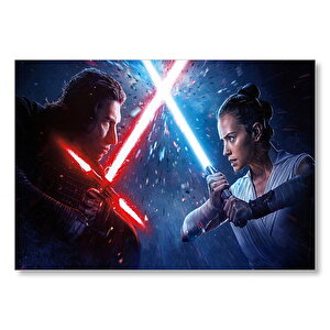 Starwars Rey Vs Kylo Ren Mdf Ahşap Tablo 50x70 cm