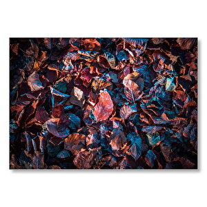 Donmuş Sonbahar Yaprakları Mdf Ahşap Tablo 50x70 cm
