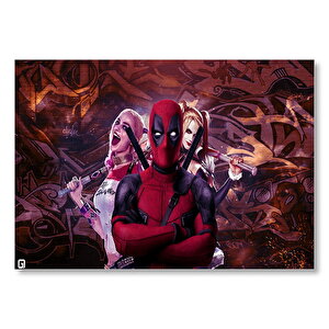 Deadpool & Harley Quinn Mdf Ahşap Tablo 50x70 cm