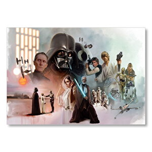 Star Wars Celebration Tüm Kahramanlar Mdf Ahşap Tablo 35x50 cm