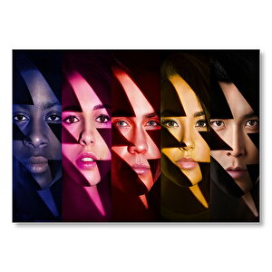 Power Rangers Mavi Kırmızı Pembe Sarı Görseli Mdf Ahşap Tablo 25x35 cm