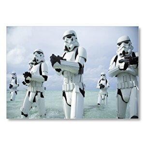 Star Wars Rogue One Stormtroopers Beyaz Mdf Ahşap Tablo 50x70 cm