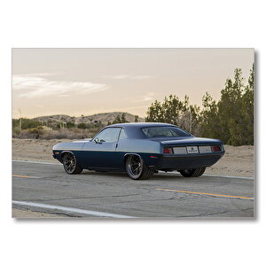 Plymouth Barracuda Otomobil Mdf Ahşap Tablo 25x35 cm