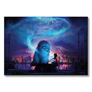 Yeti Ve Küçük Kız Mavi Gecede Mdf Ahşap Tablo 50x70 cm