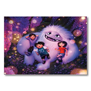 Yeti Ve Çocuklar Gökyüzünü İzliyor Mdf Ahşap Tablo 50x70 cm