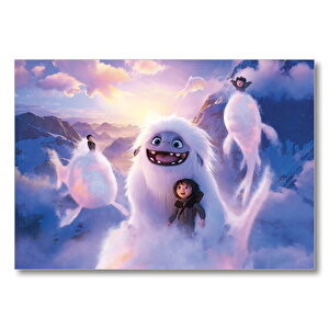 Yeti Ve Çocuklar Bulutlarda Mdf Ahşap Tablo 35x50 cm