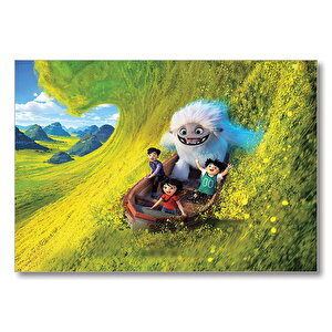 Yeti Ve Çocuklar Sandalda Mdf Ahşap Tablo 35x50 cm