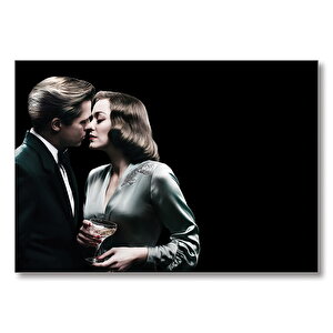 Müttefik Brad Pitt Ve Marion Cotillard Sahne Mdf Ahşap Tablo 35x50 cm