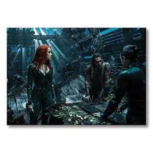 Jason Momoa Ve Amber Heard Görseli Mdf Ahşap Tablo 35x50 cm
