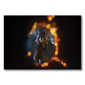 Guardians Of The Galaxy Rocket Racoon Ve Baby Groot Mdf Ahşap Tablo 50x70 cm