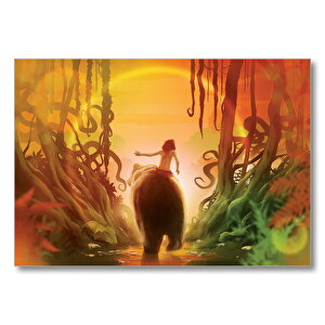 Mowgli Orman Çocuğu Ve Ayı Görsel Mdf Ahşap Tablo 25x35 cm