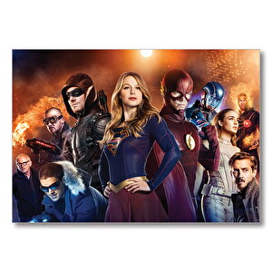 Supergirl Arrow Flash Görsel Mdf Ahşap Tablo 35x50 cm