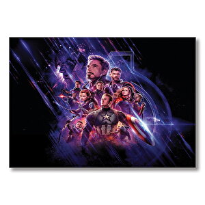 Avengers Tüm Kahramanlar Mavi Işıklar Mdf Ahşap Tablo 50x70 cm