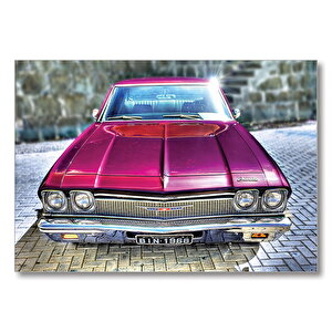 Klasik Chevrolet Chevelle Görseli Mdf Ahşap Tablo 50x70 cm