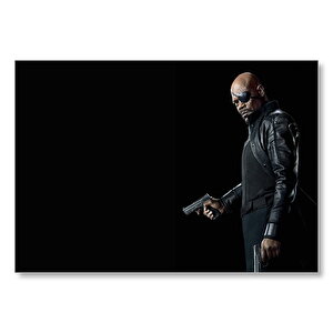 Nick Fury Samuel L. Jackson Silahlı Mdf Ahşap Tablo 50x70 cm