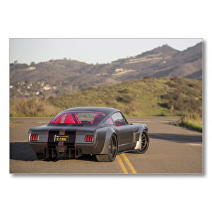 Ford Mustang Fastback Arka Görünüş Görseli Mdf Ahşap Tablo 50x70 cm