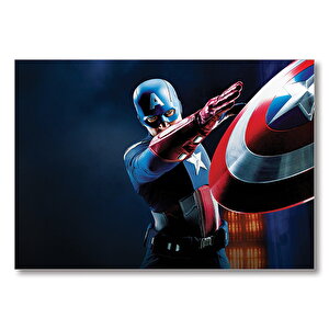 Captain America Kalkanı Fırlatıyor Mdf Ahşap Tablo