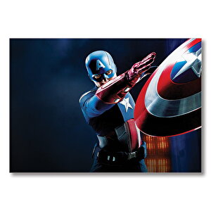 Captain America Kalkanı Fırlatıyor Mdf Ahşap Tablo 35x50 cm