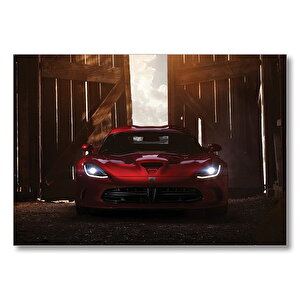 Garajda Dodge Viper Mdf Ahşap Tablo 35x50 cm