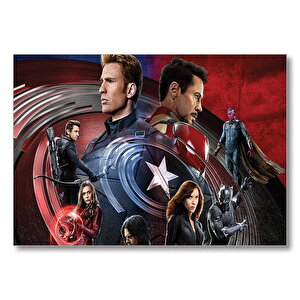 Civil War Tüm Kahramanlar Mdf Ahşap Tablo 50x70 cm