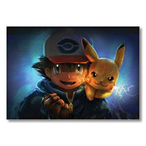 Pikachu Pokemon Görsel Mdf Ahşap Tablo 25x35 cm
