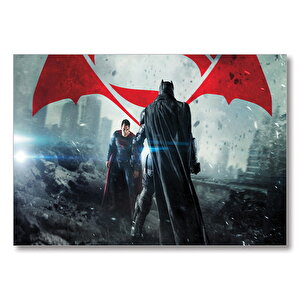 Batman Superman Son Dövüş Mdf Ahşap Tablo 50x70 cm