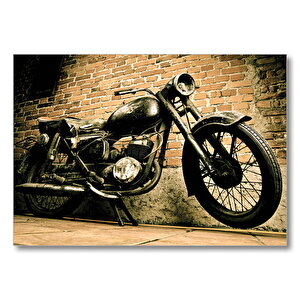 Geçmişten Motorsiklet Mdf Ahşap Tablo 35x50 cm