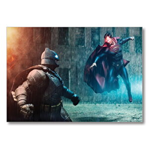 Batman Ve Superman Mücadelesi Mdf Ahşap Tablo 25x35 cm