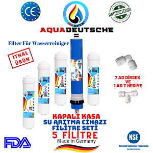 Aqua Deutsche Kapali Kasa Su Aritma Ci̇hazi 5 Li̇ Inline Fi̇li̇treseti̇ Coconut Tatlandiricili İthal Ürün