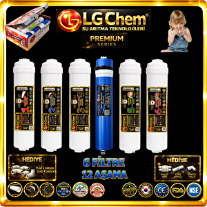 LG Chem PREMIUM 90 GPD NANO Kapali Kasa Su Arıtma Cihazı 6 Li İnli̇ne Fi̇li̇tre Seti̇.