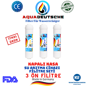 Aqua Deutsche Kapali Kasa Su Aritma Ci̇hazlari İçi̇n 3 Ön Fi̇li̇tre Seti̇.i̇thal Ürün.