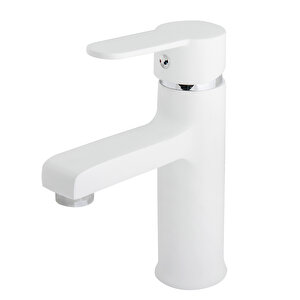 Cms Troy Beyaz Lavabo Bataryası Aç Kapa Banyo Lavabo Musluğu Beyaz 7101 B