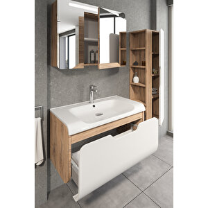 Tales 100 Cm Banyo Dolabı Dorado/beyaz - Boy Dolap Hariç