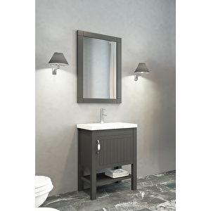 Helen 65 Cm Banyo Dolabı Antrasit - Boy Dolap Hariç