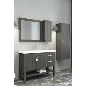 Helen 100 Cm Banyo Dolabı Antrasit - Boy Dolap Dahil