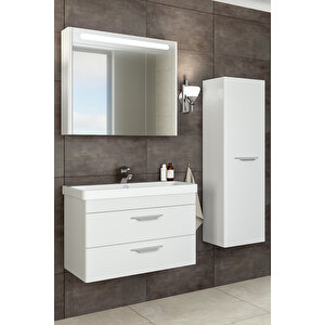 Maria 80 Cm Banyo Dolabı Beyaz - Boy Dolap Dahil