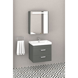 Maria 60 Cm Banyo Dolabı Antrasit - Boy Dolap Hariç