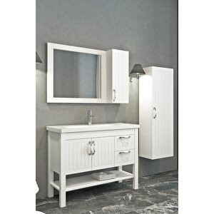 Helen 100 Cm Banyo Dolabı Beyaz - Boy Dolap Dahil