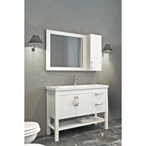 Helen 100 Cm Banyo Dolabı Beyaz - Boy Dolap Hariç