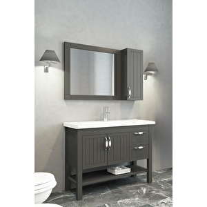 Helen 100 Cm Banyo Dolabı Antrasit - Boy Dolap Hariç